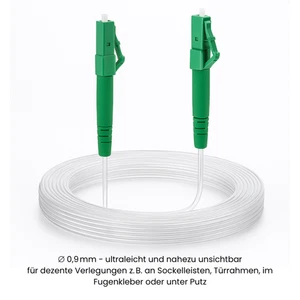 Cable de fibra óptica transparente LC/APC (8°) SIMPLEX 1m-30m CONBIC® + ADAPTADOR LC GRATIS - Imagen 1 de 10