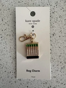 Kate Spade New York X Target Matchbook Bolso Dije Llavero Verde Dorado Nuevo - Imagen 1 de 1