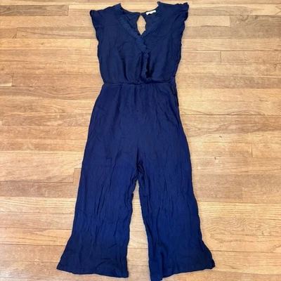 Maurices navy blue cap sleeve crinkle jumper jumpsuit size XS b52 - Image 1 of 4