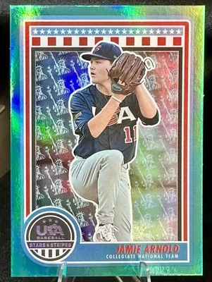 2025 Panini Stars & Stripes JAMIE ARNOLD #39 Liberty Parallel /10 (RC) Athletics - Image 1 of 2