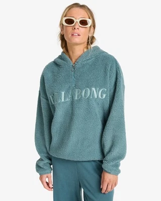 BILLABONG - Womens Ready To Go Polar Fleece Hoodie - Slate Blue - Hooded Top - Image 1 of 4