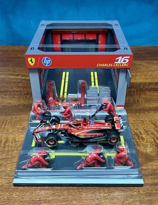 1:43 BURAGO F1 Pit-Stop | 2024 Scuderia Ferrari - Charles Leclerc #16 - Image 1 of 4