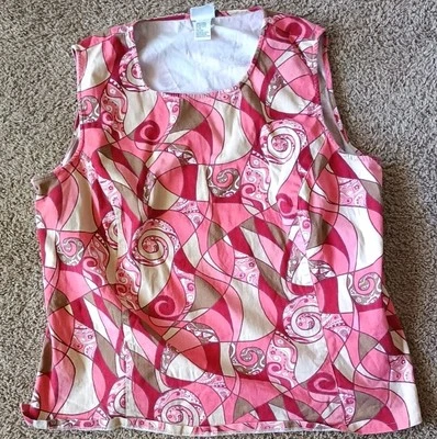 Camiseta sin mangas corta Carolina Colours talla 22W rosa rojo estampado mixto Y2K Indie  Foto 1 de 4