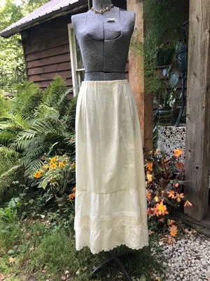 Vintage 1800’s Victorian Beautiful Lingerie Lace Cotton PETTICOAT 28-32” Unworn - Image 1 of 4