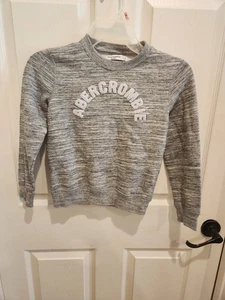 Abercrombie & Fitch Kinder Mädchen 7/8 grau Pullover Sweatshirt Logo - Bild 1 von 4