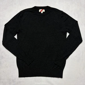 Maglione Best Made Co uomo piccolo grigio antracite 100% lana merino girocollo elasticizzato - Foto 1 di 6