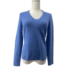 ANN TAYLOR Cashmere Blue Womens Size Medium Petite MP Sweater - Picture 1 of 5