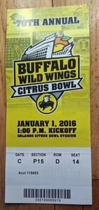 2016 Buffalo Wild Wings Citrus Bowl Michigan Wolverines Florida Football Ticket - Picture 1 of 3