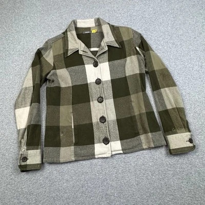 Cabelas Chaqueta Camisa Franela Cuadros Verde Mujer Mediana Abotonada Exterior Informal Foto 1 de 4