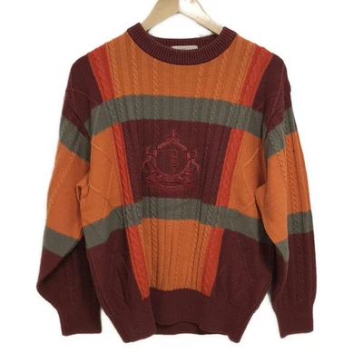 正品 TRUSSARDI - 波尔多橙色灰色米色男式毛衣 — 第 1/4 张图片