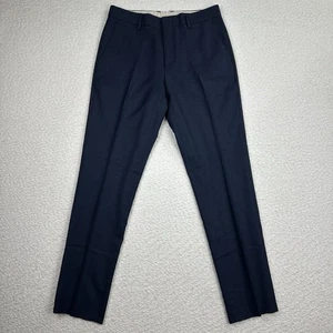 Pantalone elegante uomo J Crew Bowery taglia 31x30 slim dritto misto lana blu tasche - Foto 1 di 11
