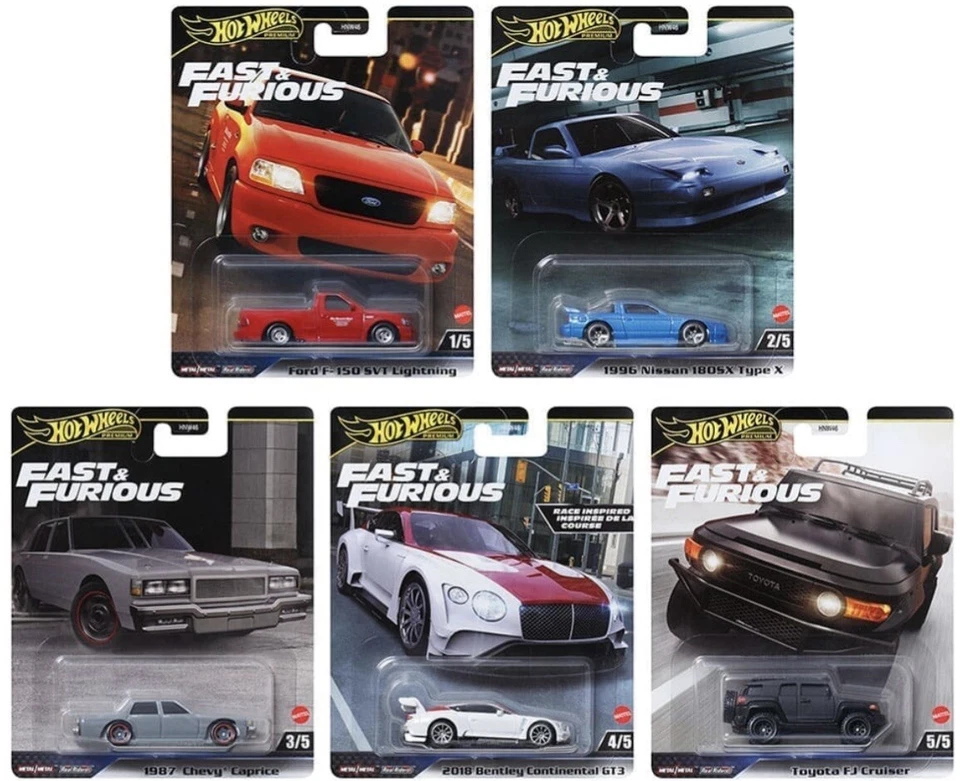 HOT WHEELS FAST & FURIOUS PREMIUM 5 CAR FULL SET 2024 H CASE - Image 1 of 4