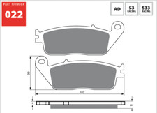 Front Sintered Brake Pads Fits SUZUKI 250 Impulse 1995 upwards SF8