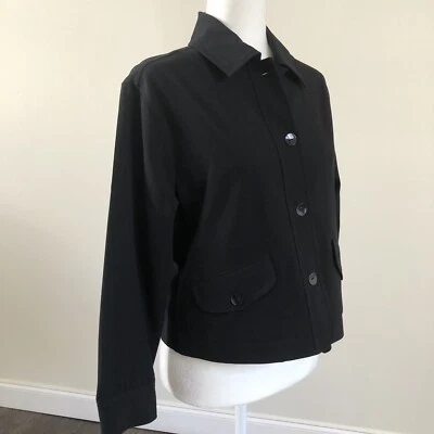 CHICO’S Magique Modesta Women’s Black LS Pockets Shirt Jacket Blazer Sz 1 - Image 1 of 4