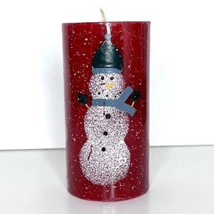 Pillar Candle Snowman Holiday 6 x 3” New Never Used Xmas Christmas Decoration - Picture 1 of 5