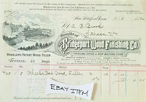 1896 Nuovo MILFORD CONNETTICUT BRIDGEPORT FINITURA LEGNO CO. GRANVILLE BREINIG - Foto 1 di 2