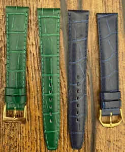 CORREA RELOJ RAYMOND WIL 100% GENUINA CUERO COCODRILO AZUL VERDE 16 Y 17 MM - Imagen 1 de 5