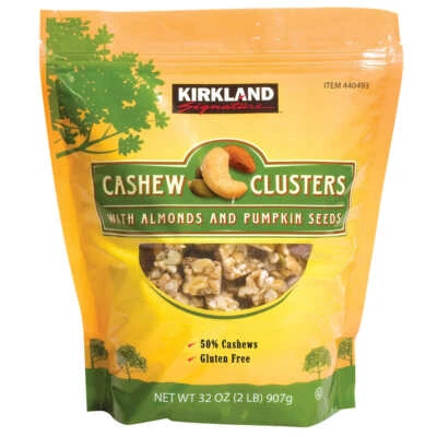 Kirkland Signature Cashew Clusters with Almonds and Pumpkin Seeds 32 Oz New F/S - Image 1 of 2