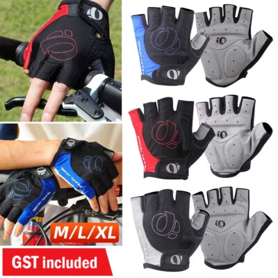 Pair Cycling Bicycle Half Finger Bike Gloves Unisex Anti Slip Padded Outdoor AU - image 1 of 4