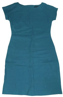 Vestido Banana Republic Para Mujer Talla 4 Pequeño Azul Teal Lino Funda Cremallera Informal Foto 1 de 4