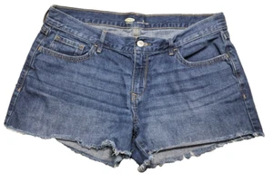 Old Navy Shorts Womens Sz 8 Denim Blue Jeans Distressed Stretch Cut-Offs Regular - Picture 1 of 11
