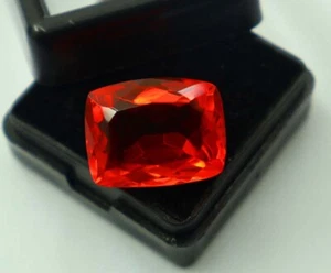 Gemme pendenti anello zaffiro arancio naturale 12,10 ct taglio cuscino zaffiro - Foto 1 di 10