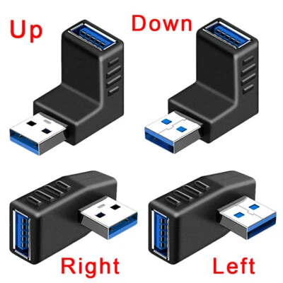 USB 3.0 Adapter 90 Degree Male to Female Combo Vertical UP/Down/Left/Right Angle - Image 1 of 2