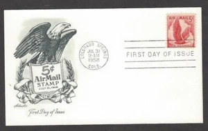 C50 Artmaster FDC - 5-cent Air Mail stamp on Post Card- Eagle in Flight - Picture 1 of 1