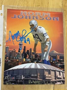 Norm Johnson Signed Seahawks 8x10 Photo 1/50 NFL Kingdome Blue Paint Steelers - Picture 1 of 4