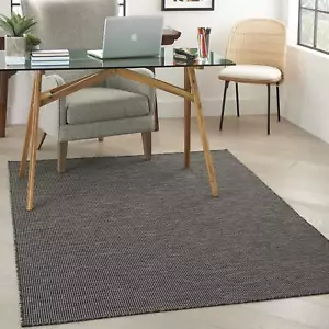 Nourison Positano Indoor-Outdoor Charcoal 4' x 6' Area Rug Easy Cleaning Non - Picture 1 of 5