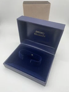 Authentic Vintage Seiko “Quartz” Blue Presentation Box + Outer Sleeve 70/80s - Picture 1 of 9