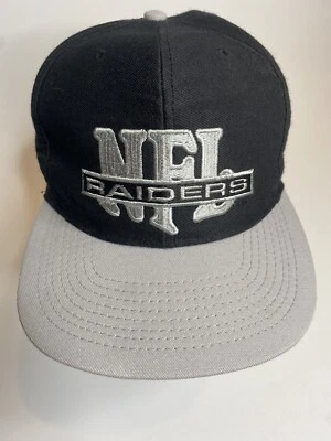 Vintage 1990’s Gray & Black Nutmeg Raiders Baseball Cap Hat Nfl - Image 1 of 4