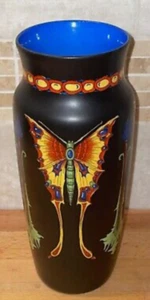 CROWN DUCAL - BUTTERFLY Vase - ART DECO - Black Matte - STUNNING - Picture 1 of 8