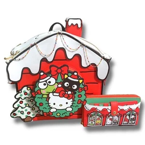 Sanrio Hello Kitty & Friends Christmas House Mini Backpack & Wallet Set NWT HTF - Picture 1 of 16