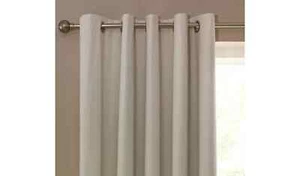 Habitat Plain Blackout Eyelet Curtains-Cream 229 x 183 Cm - Picture 1 of 8
