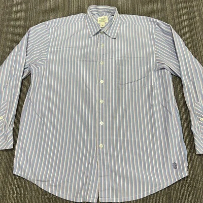 Camisa De Colección Indigo Palms Para Mujer XL Púrpura Azul Blanco Vertical Rayas Abotonada Foto 1 de 4