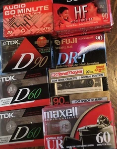 23 Brand New Sealed BLANK CASSETTE TAPES-MAXELL, SONY, TDK, FUJI & More-See Pics - Picture 1 of 8