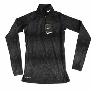 Neu mit Etikett Nike Sweatshirt Damen S schwarz 1/4 Half Zip Therma Fit Just Do It Scribble - Bild 1 von 10