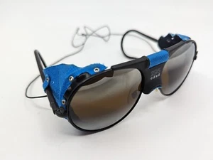 NICE! 1990's CEBE 295 "Walter Cecchinel" Sunglasses, FRANCE, Black w/Blue Fabric - Picture 1 of 15
