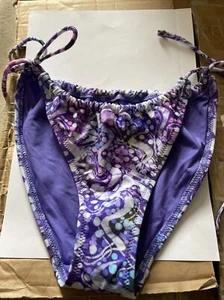Urban Outfitters Out From Under Bikini Bottoms Tie Up Purple Pattern Size S - Picture 1 of 3