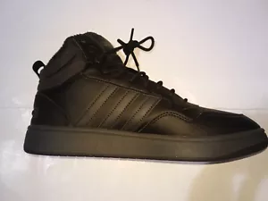 Adidas Men's Size 11 Hoops 30 Mid Black Lace-Up Leather Sneaker Shoes - Picture 1 of 6