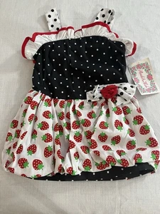 Rachel Kids Vintage Strawberry Polka Dot Dress Little Girl Size 6 NWT - Picture 1 of 12