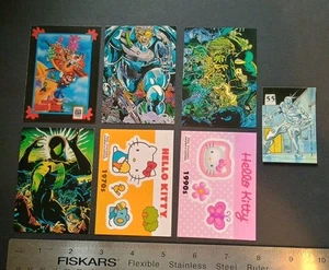 Lotto misto carte collezionabili vintage Marvel Sanrio Nintendo Mario Bros Hello Kitty - Foto 1 di 7