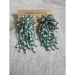 Pendientes colgantes/disfraces de moda turquesa con cuentas - Imagen 1 de 6