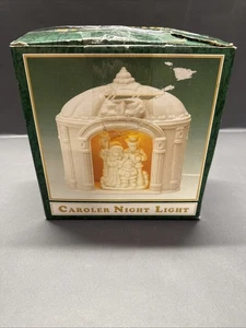 Vintage Lighted Porcelain Christmas Carolers 3D Village House Night Light 6” - Picture 1 of 10