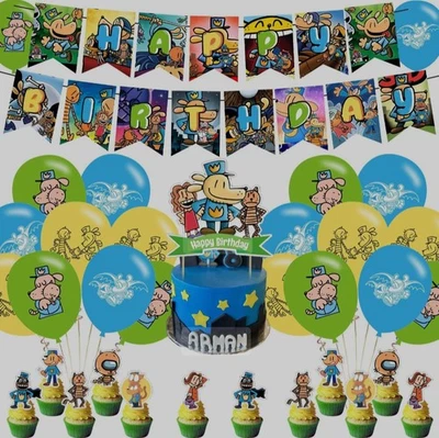 Decoraciones de feliz cumpleaños para hombre perro 44 piezas pancarta globos adorno de pasteles cupcakes tops Foto 1 de 4