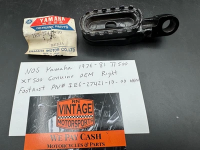Nuevo de Lote Antiguo Yamaha 1976-81 TT500 XT500 Original OEM Reposapiés Derecho Parte # 1E6-27421-10-00 Foto 1 de 4