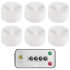 6Pcs Flameless Candles Battery Operated LED Tea Lights Fake Candles Led1608 - Imagen 1 de 7