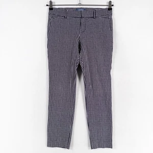 Pantaloni Old Navy donna 4 nero bianco pied de poule pixie vita media elasticizzati crop - Foto 1 di 9