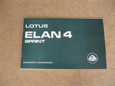 Lotus Elan S4 Sprint Handbook New Obsolete — 第 1/4 张图片